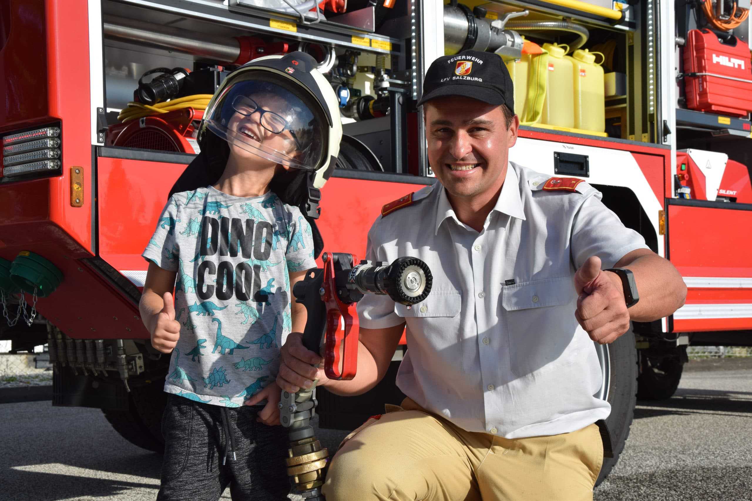 Land Salzburg erfüllt Kinderträume, Matthias beim  Landesfeuerverband Salzburg; Feuerwehr 
21.9.2018