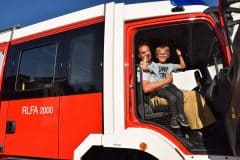 Land Salzburg erfüllt Kinderträume, Matthias beim Landesfeuerverband Salzburg; Feuerwehr 21.9.2018