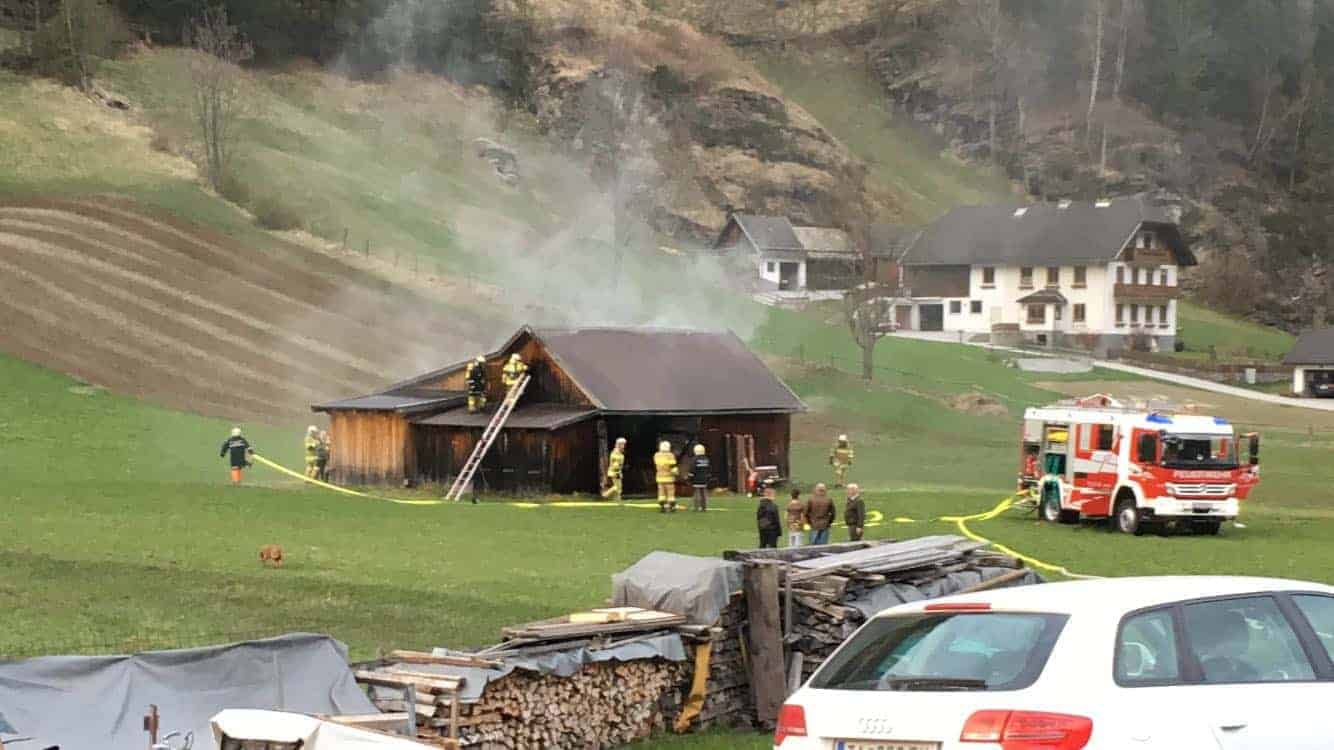 Brand eines Heustadels in der Gemeinde Muhr im Lungau
