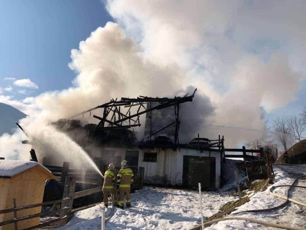 Brand eines landwirtschaftlichen Objektes in Taxenbach