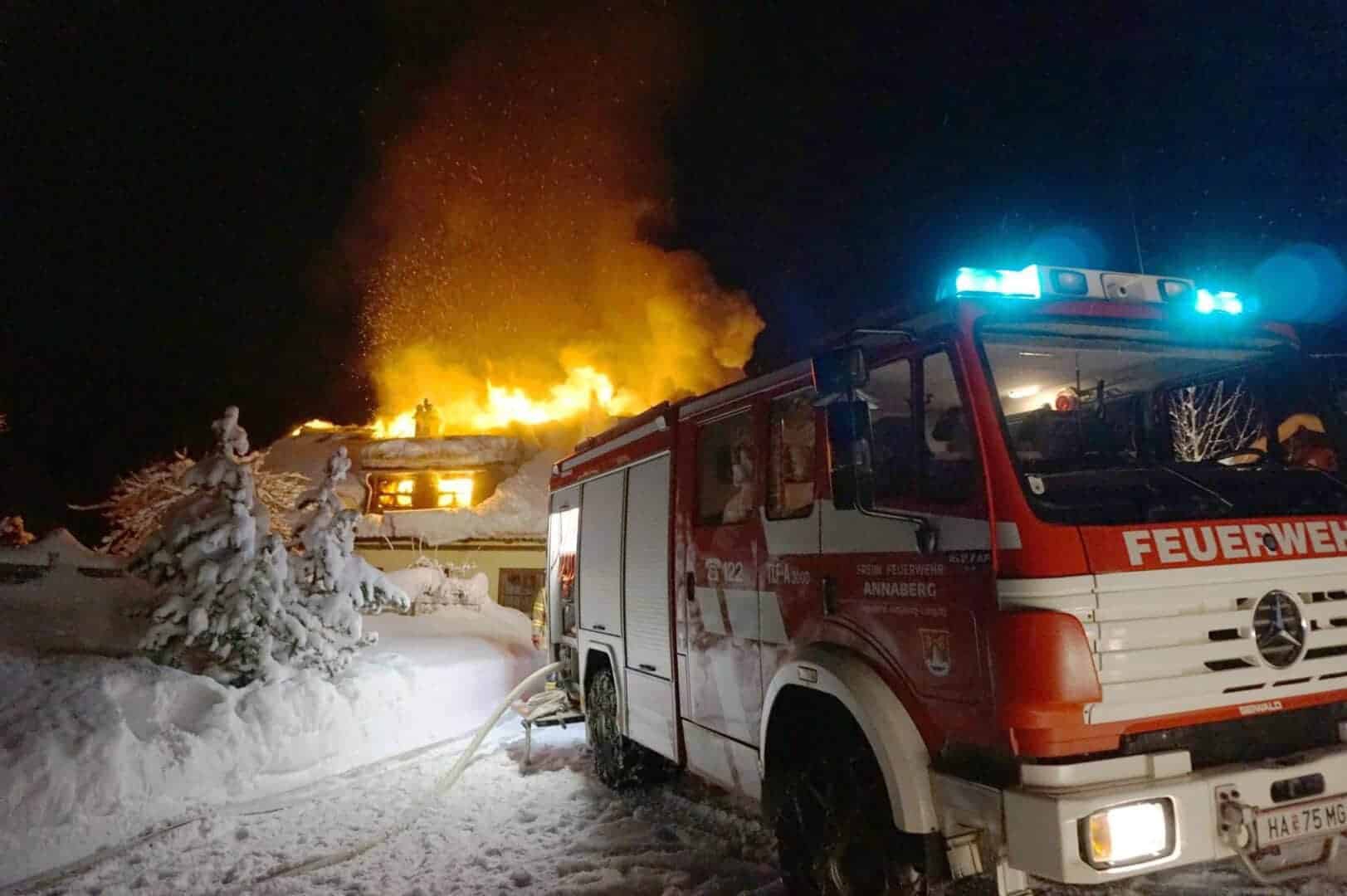 Dachstuhlbrand in Annaberg