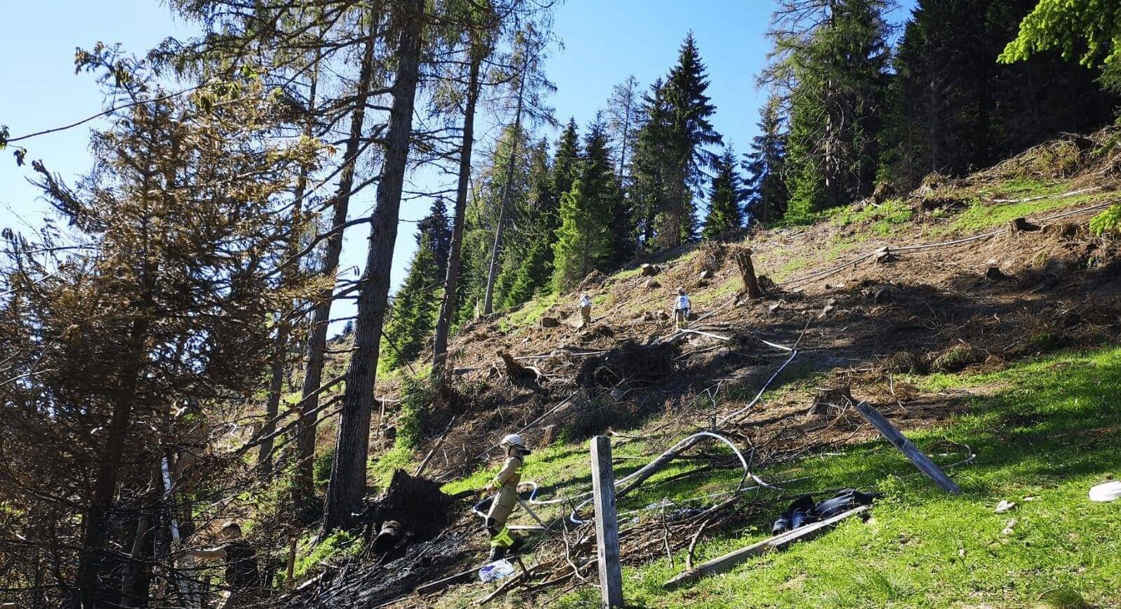 Waldbrand in der Gemeinde Goldegg