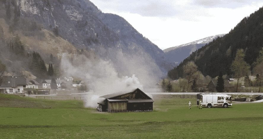 Brand eines Heustadels in der Gemeinde Muhr im Lungau