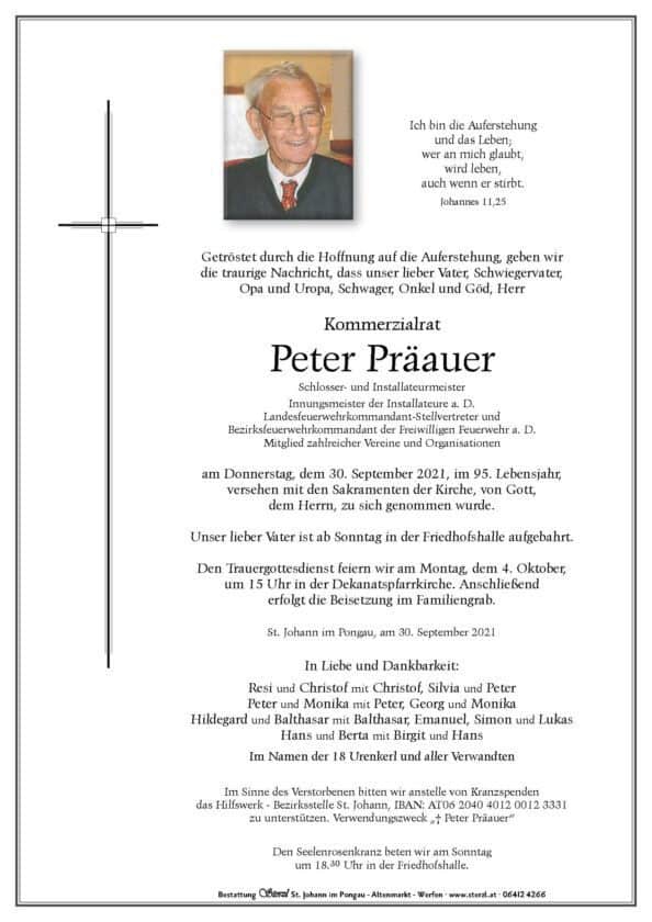 Abschied: lfk-stv a.d. peter präauer verstorben
